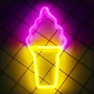 Ice cream LED Neon Sign Wall Decor USB Operated Nightlight